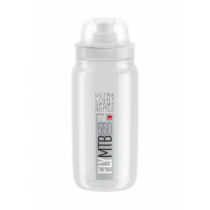 ELITE-Fľaša FLY MTB transparentná šedé logo 550 ml Biela