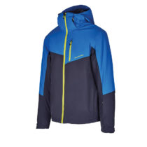 BLIZZARD-Mens Ski Jacket Cervinia, grey/bright blue/neon green zipper Modrá M