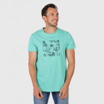 BRUNOTTI-Tim-Print Mens T-shirt-0634-Carribean green Modrá S