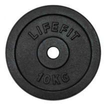 LIFEFIT-Kotúč 10kg, kovový, pre 30mm tyč Čierna