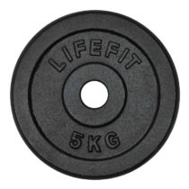 LIFEFIT-Kotúč 5kg, kovový, pre 30mm tyč Čierna